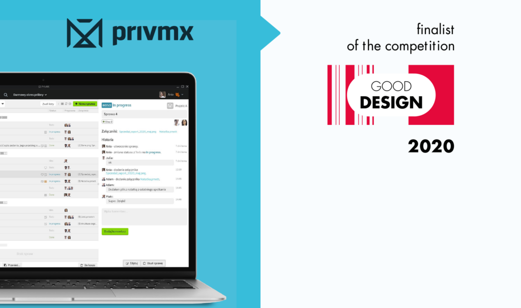 PrivMX in the finals of the GOOD DESIGN 2020 competition!  But what is good design, after all?
